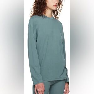 New SKIMS Teal Long Sleeve Top boyfriend tee kyanite relaxed fit
